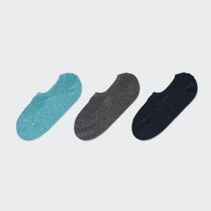 Uniqlo Mesh Invisible No-show (Three Pairs) Calzini Blu Grigie Nere | YUQFAH230