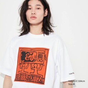 Uniqlo Mickey X Keith Haring Ut Grafica Magliette Bianche | GIDRVX904