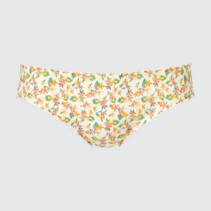 Uniqlo Mid Rise Flower Print Frill Biancheria Intima Crema | QEXCML367