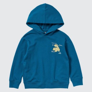 Uniqlo Minecraft Ut Grafica Sweat Felpa con Cappuccio Ragazza Blu | FXQRAT596