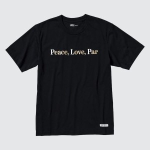 Uniqlo Peace For All Ut Grafica (Adam Scott) Magliette Nere | BAQMGO826