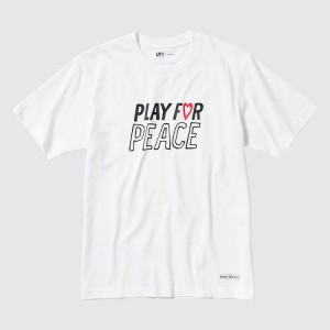 Uniqlo Peace For All Ut Grafica (Kei Nishikori) Magliette Bianche | JFVARY124