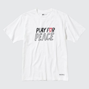 Uniqlo Peace For All Ut Grafica (Kei Nishikori) Magliette Bianche | RQTHDK841