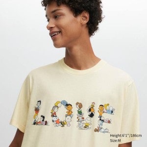 Uniqlo Peace For All Ut Grafica (Peanuts) Magliette Gialle | RMQYGB035