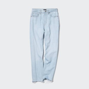 Uniqlo Peg High Rise Distressed Jeans Blu | PUJZEI617