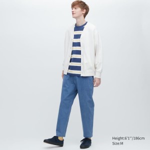 Uniqlo Relaxed Fit Ankle Length Pantaloni Blu | BFOVSG215