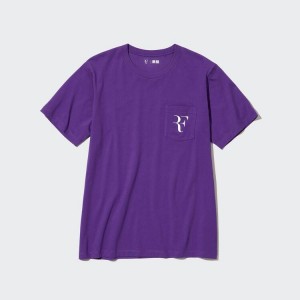 Uniqlo Roger Federer Rf Grafica Magliette Viola | DQVHWF870