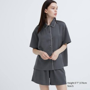 Uniqlo Satin Pajamas (Corta Sleeve) Loungewear Grigie | WTUDPX740