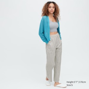 Uniqlo Seersucker A Strisce Easy Loungewear Blu | DWPTVC147