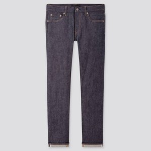 Uniqlo Selvedge Stretch Slim Fit (2020 Season) Jeans Blu Marino | UVPYRI623