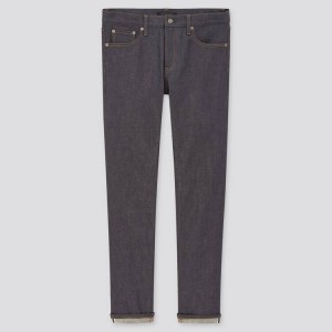 Uniqlo Selvedge Stretch Slim Fit (2020 Season) Jeans Blu Marino | DAPEIL826