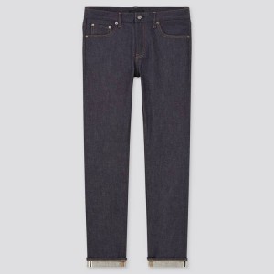 Uniqlo Selvedge Stretch Slim Fit (2021 Season) Jeans Blu Marino | KOIJHU430