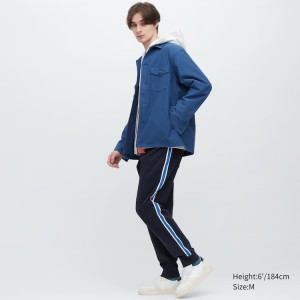 Uniqlo Side A Strisce Pantaloni Jogger Blu Marino | SMKPYI710