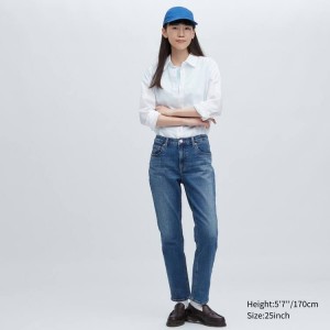 Uniqlo Slim Fit Dritto Leg Jeans Blu | HEUVWP354