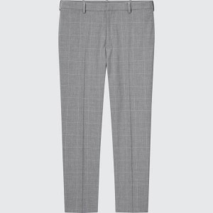 Uniqlo Smart Comfort Glen Checked Ankle Length Pantaloni Grigie | ASBCVU728