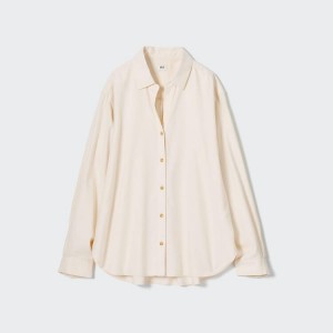 Uniqlo Soft Brushed Long Sleeved Camicie Bianche | QZVJAO860