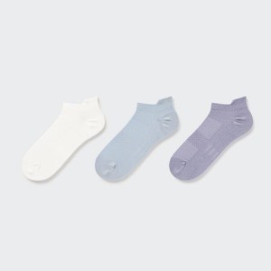 Uniqlo Sports Corta (Three Pairs) Calzini Bianche Grigie Viola | GZNWHD904