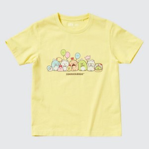 Uniqlo Sumikkogurashi Ut Grafica Magliette Ragazza Gialle | IDYPRB458