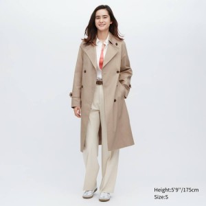 Uniqlo Trench Cappotti Beige | IEAUJK095