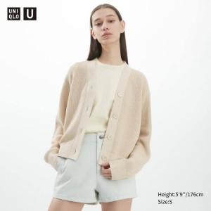 Uniqlo U Costine Cardigan Beige | VTMQFY057