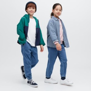 Uniqlo Ultra Stretch Denim Pantaloni Jogger Ragazza Blu | UXQWDJ812