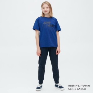 Uniqlo Ultra Stretch Dry-ex Crew Neck Corta Sleeved Magliette Ragazza Blu | EKHSXC879