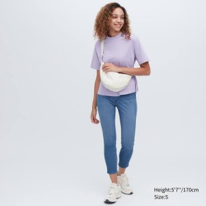 Uniqlo Ultra Stretch High Rise Cropped Leggings Blu | JNOPFY830