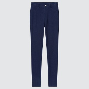 Uniqlo Ultra Stretch High Rise Denim (Long) (2021 Season) Leggings Blu | ARGEHB784