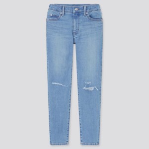 Uniqlo Ultra Stretch Slim Fit Distressed (2021 Season) Pantaloni Ragazza Blu | LKMQCR809