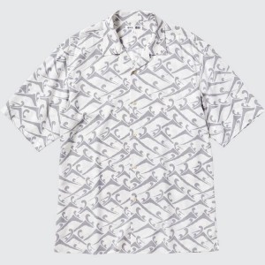 Uniqlo Unsodo Printed Corta Sleeved (Open Collar) Camicie Bianche | QGTZXV978