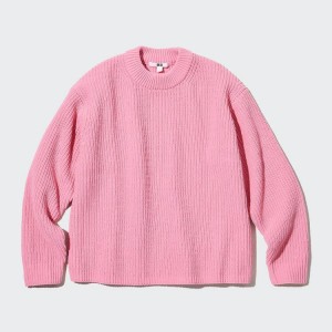 Uniqlo Washable Soft Knit Crew Neck Maglieria Rosa | YZUSKB651