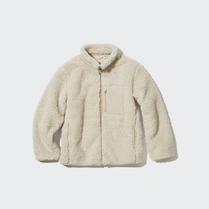 Uniqlo Windproof Fleece Giacche Ragazza Beige | FTDHZO723