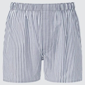 Uniqlo Woven A Strisce Boxer Biancheria Intima Blu | DYLZAV460