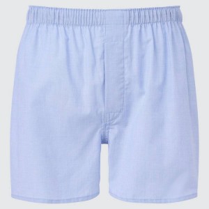 Uniqlo Woven Broadcloth Boxer (2021 Season) Biancheria Intima Blu | OUEFVZ817