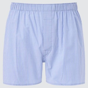 Uniqlo Woven Checked Boxer Biancheria Intima Blu | PYLOKW936