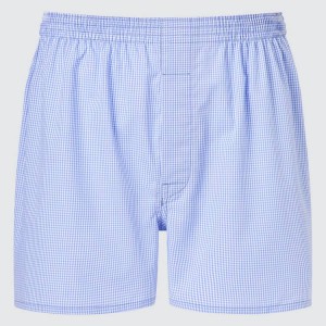 Uniqlo Woven Checked Boxer Biancheria Intima Blu | YQNJWC062