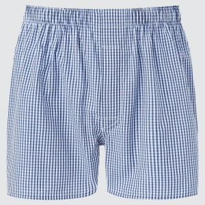 Uniqlo Woven Multicoloured Checked Boxer Biancheria Intima Blu | CQXMPN576