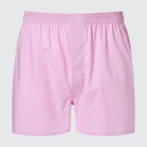 Uniqlo Woven Patterned Boxer Biancheria Intima Rosa | YNOJVC513