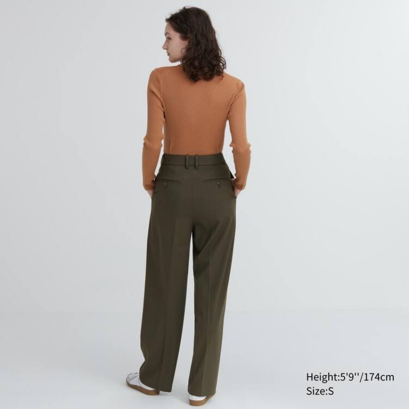 Uniqlo A Pieghe Larghe Pantaloni Grigie | JLYGSX986