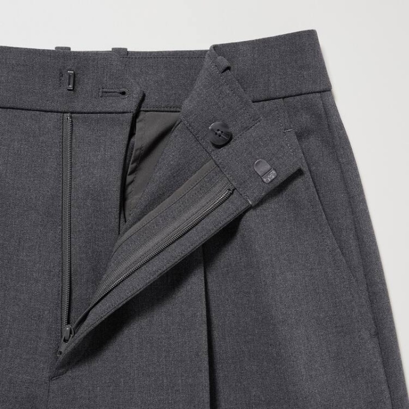 Uniqlo A Pieghe Larghe Pantaloni Grigie | JLYGSX986