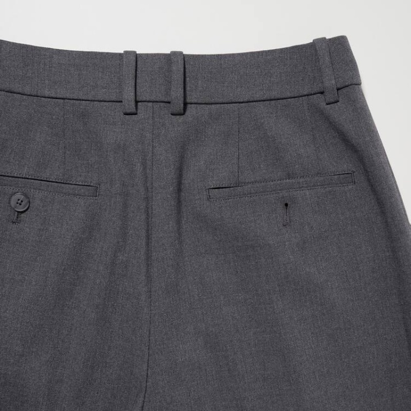 Uniqlo A Pieghe Larghe Pantaloni Grigie | JLYGSX986