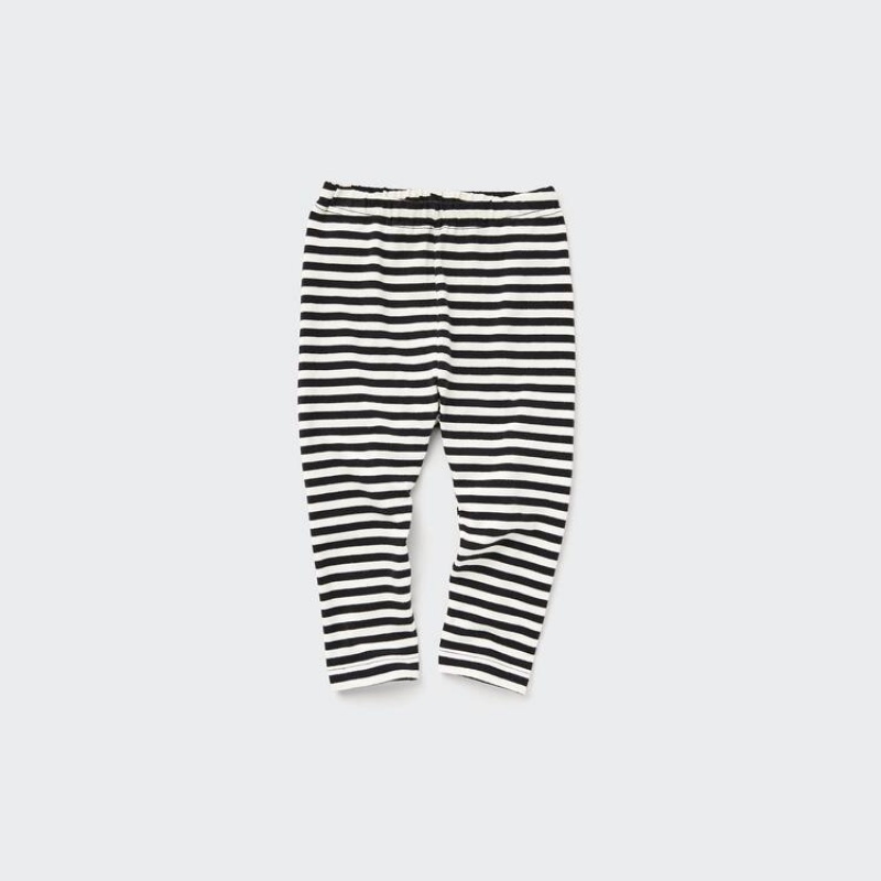 Uniqlo A Strisce Leggings Neonato Nere | PQBVUN519