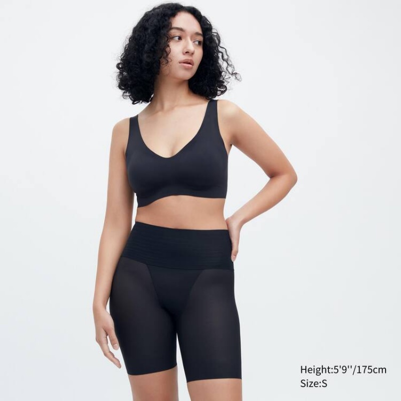 Uniqlo Airism Body Silhouette Shaper Half Biancheria Intima Nere | PZTKMV521