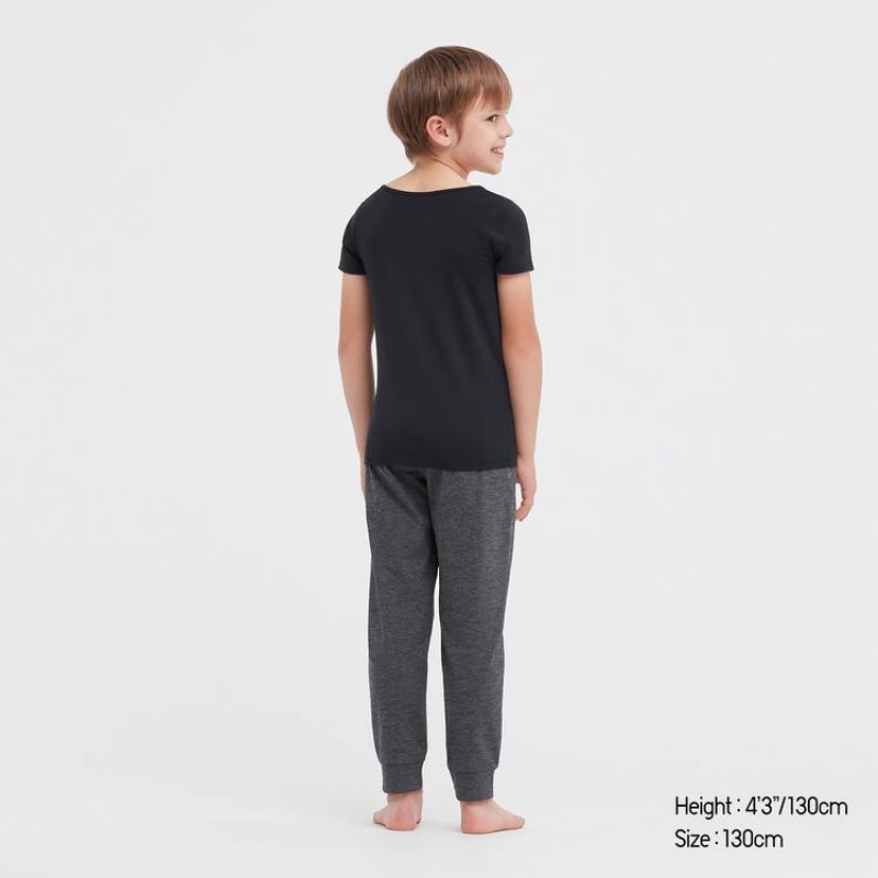 Uniqlo Airism Cotone Blend Scoop Neck Corta Sleeved Magliette Ragazza Nere | LJQDEI743