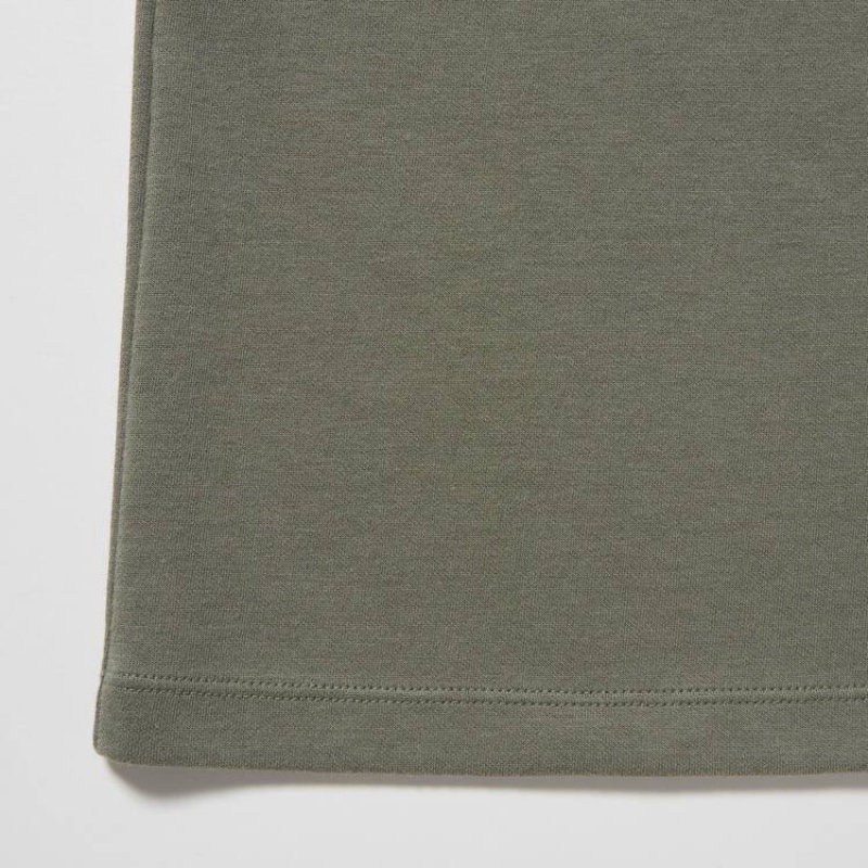 Uniqlo Airism Cotone Grafica Magliette Ragazza Verde Oliva | ADHFRQ429