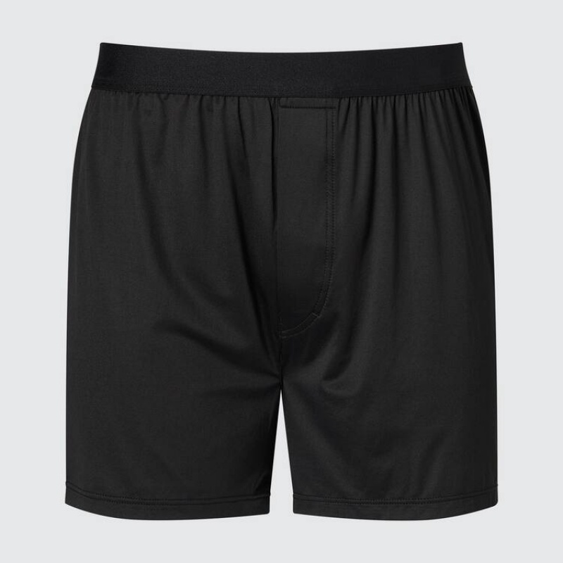 Uniqlo Airism Loose Fit Boxers Biancheria Intima Nere | TWSAPL148