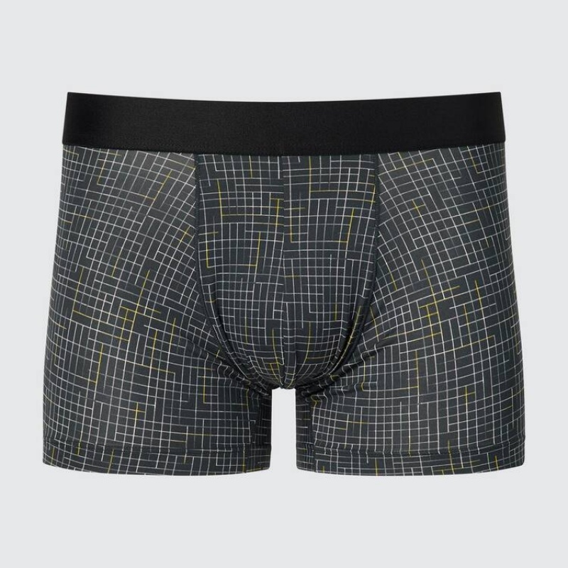 Uniqlo Airism Low Rise Printed Boxers Biancheria Intima Grigie Scuro | UFSEVH372