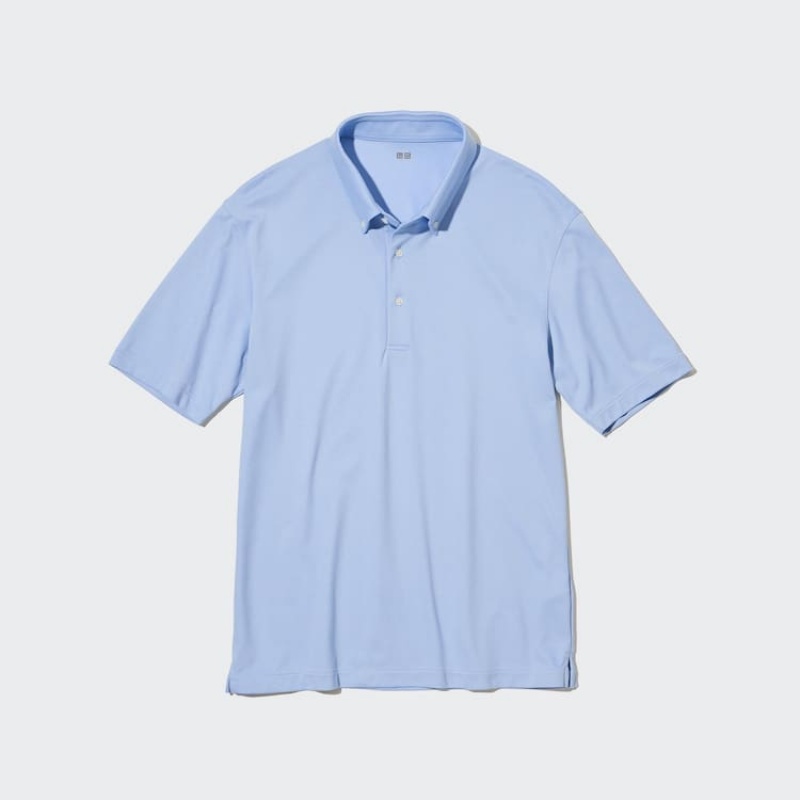 Uniqlo Airism Magliette Polo Blu Chiaro | FLMCPD013