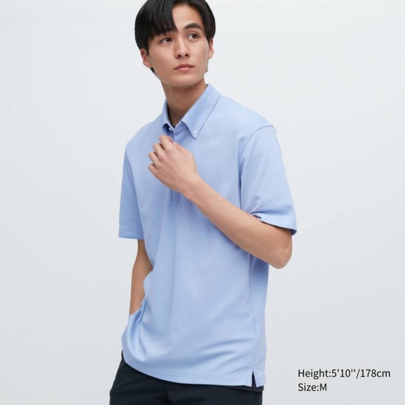 Uniqlo Airism Magliette Polo Blu Chiaro | FLMCPD013