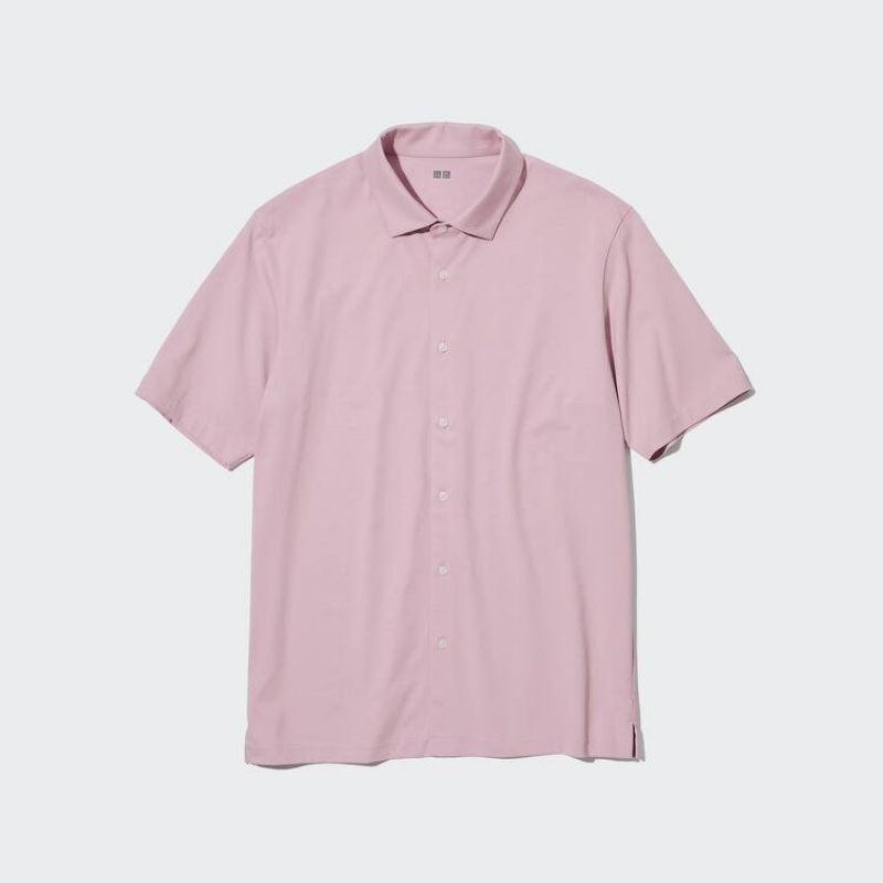 Uniqlo Airism (Open Collar) Magliette Polo Rosa | XWNEYZ368